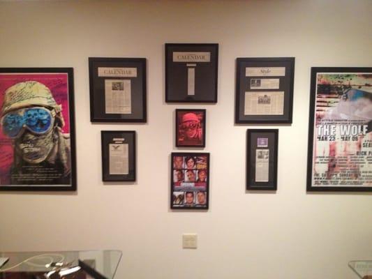 I either need to achieve less or get bigger walls! I finally got these off the office floor in April. :)