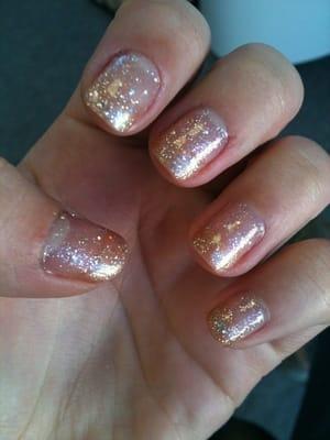 Gel with champaign French tip, lasted forever