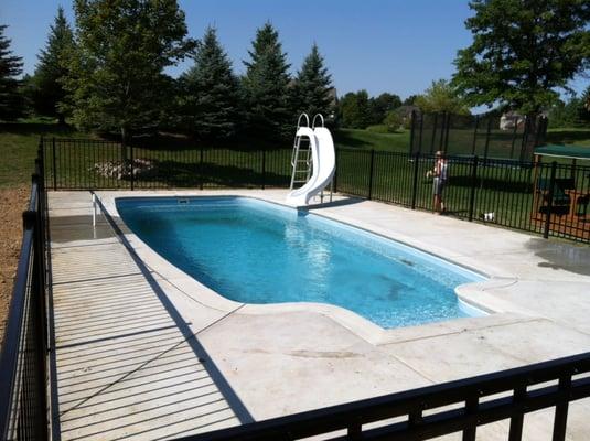 Huron Shores In Ground Fiberglass Swimming Pool by Midwest / Leading Edge Pools.