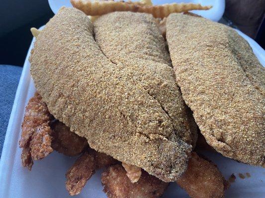 Tilapia and Shrimp dinner