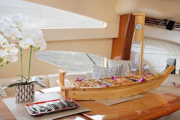 Suchi delivery available to all of our yachts. Please contact us for more details