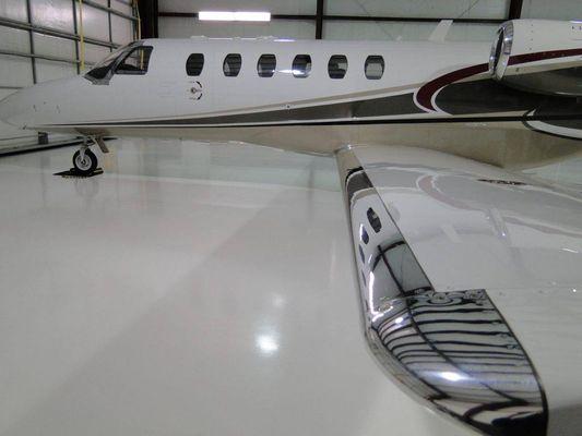 Airport hangar, white epoxy