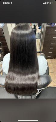 Japanese straightening perm after