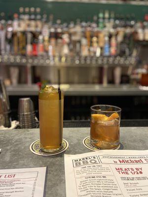 Symon's sipper (left), Kentucky Old Fashioned (right)