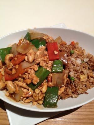 Cashew chicken and fried rice