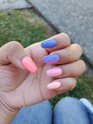 Ombre sunset nails