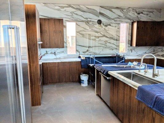 Kitchen we remodeled with materials from marble express