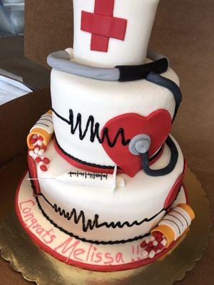 Nursing congrats cake