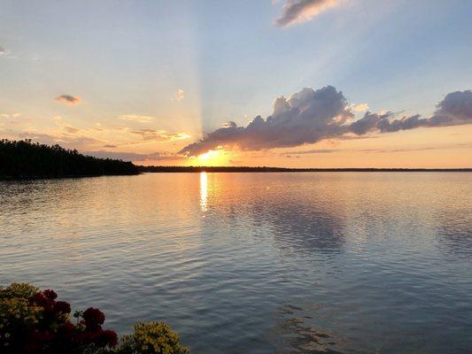 Gorgeous view from the outside dining area.