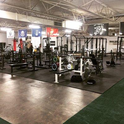 More benches and Olympic lifting platforms.