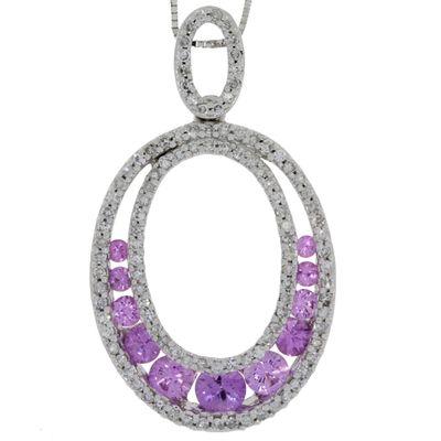 Pink Sapphire Diamond Pendant