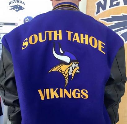 South Lake Tahoe mens letterman jackets too!