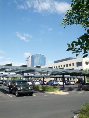 Solar panels and shaded parking