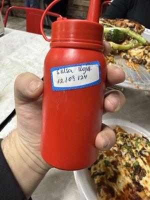 The first restaurant I've seen that puts dates on their bottles to make sure the sauce is fresh and up to date