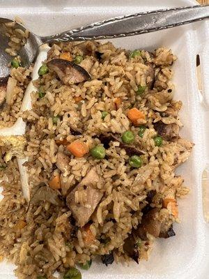 Burned chicken fried rice