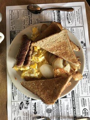 Two Eggs, Sausage, American Fries, & Toast