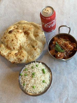 Aloo Gobi with Plain Naan.