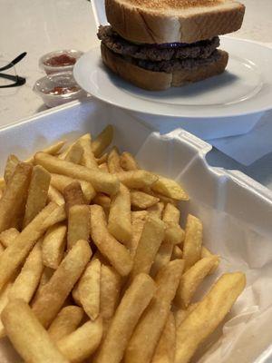 Dbl Cheeseburger & fries