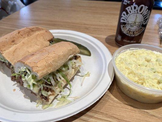 Deniro Sandwich with homemade potato salad