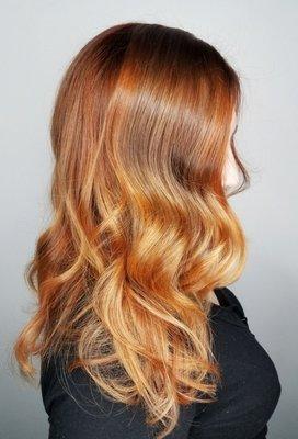 Firey balayage color melt