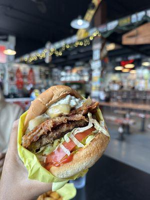 Blue Jay Burger is so good! Be prepared to make a mess though because this burger can get messy