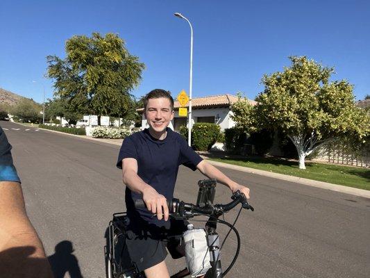 Riding our electric bikes through Arcadia!