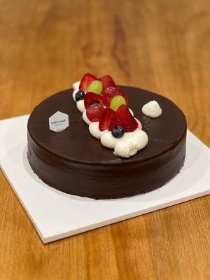 One of our signature Gateau Choco Mousse Cake with very deep flavor of chocolate and not insanely sweet