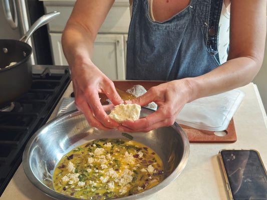 Savory Cauliflower Cake in the making.