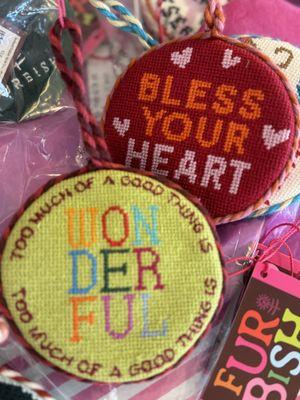 Funny needlepoint ornaments for Christmas tree