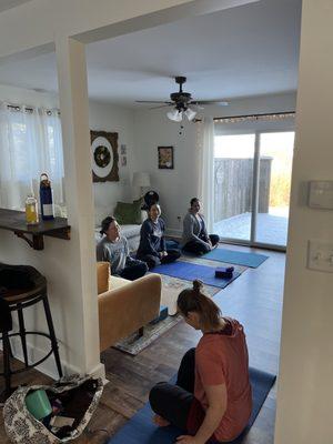 Private yoga class at home