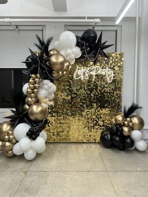 Shimmer wall package for corporate event