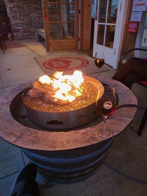 Cozy firepit outside