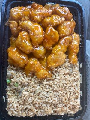 Orange chicken with fried rice