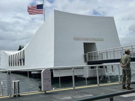 The is an image of the USS Arizona Memorial