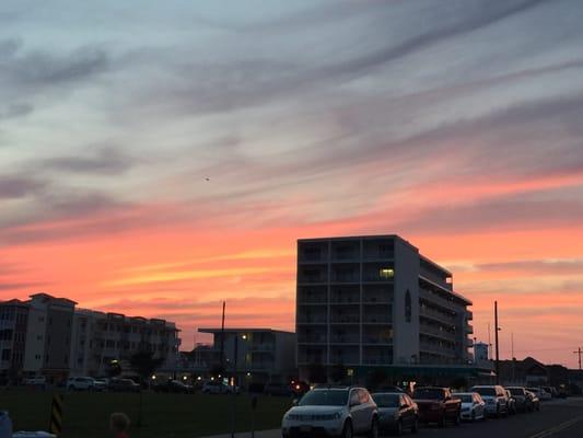 Sunset from where the beach meets the street.