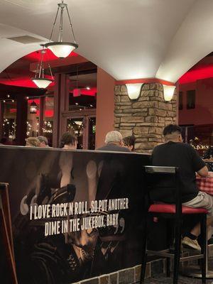 Interior with rock-n-roll quotes