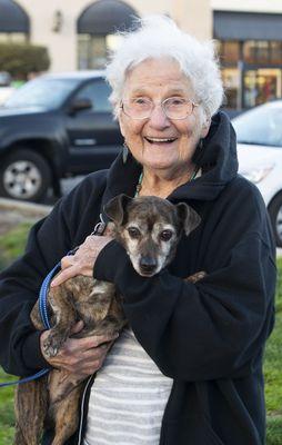 Happy adopter loves her senior fur baby!