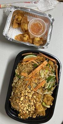 L1. Pad Thai with Tofu w/ fried wontons (Lunch Special)