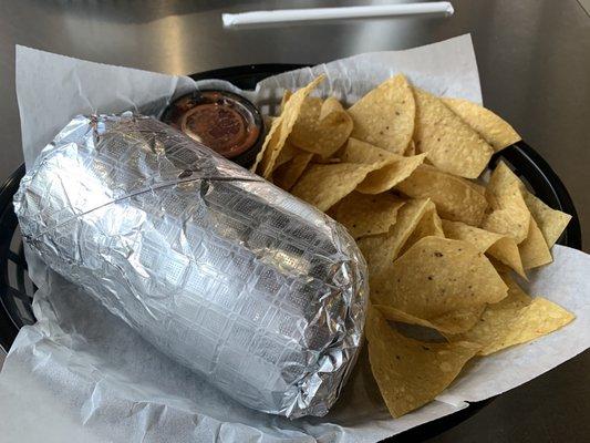 Burrito and chips/salsa