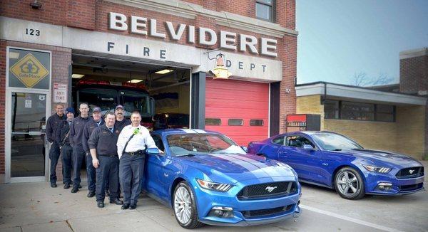 Having a little Mustang fun with the Belvidere Fire Department