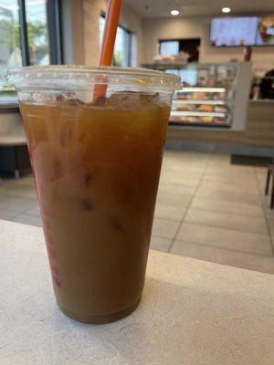 Iced coffee with oat milk