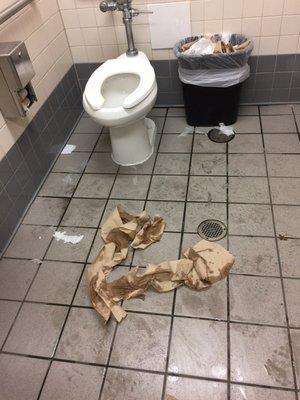 Bathroom is appalling. Bet the employee bathroom doesn't look like this.