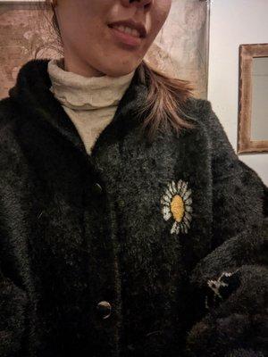 Cream turtle neck and extra cozy daisy jacket