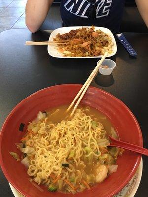 Shrimp Ramen and Yakisoba