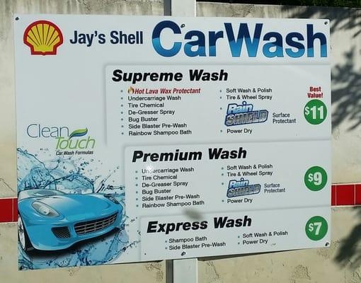 Car Wash Prices - October 2015