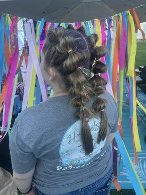 Braids with added tinsel