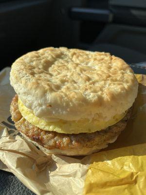 Sausage Egg n Cheese Biscuit - Huge and Delicious