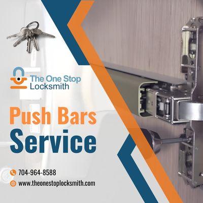 Upgrade your space with our Push Bars Service!  Enhance safety and convenience with top-quality installations. Contact us today for a qui