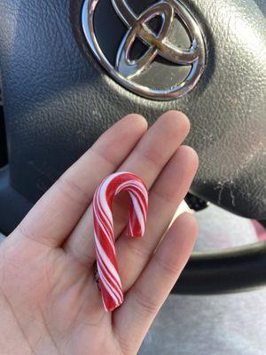 Candy cane the clerk gave me