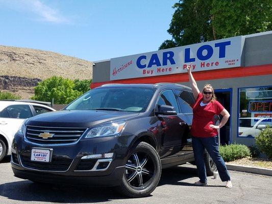 Marsha with her new Traverse